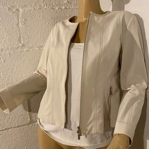 Lafayette 148 New York Faux Leather Zip Up Jacket